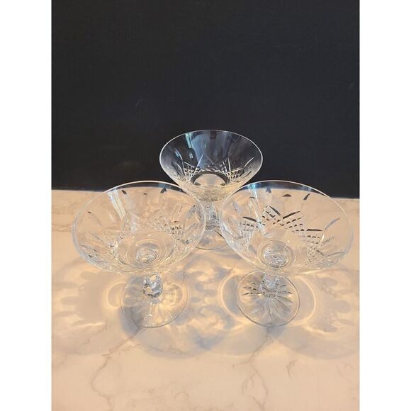 Waterford Crystal Kenmare Champagne Sherbet Glasses 4.¾" Set of (3) EUC - Picture 3 of 13